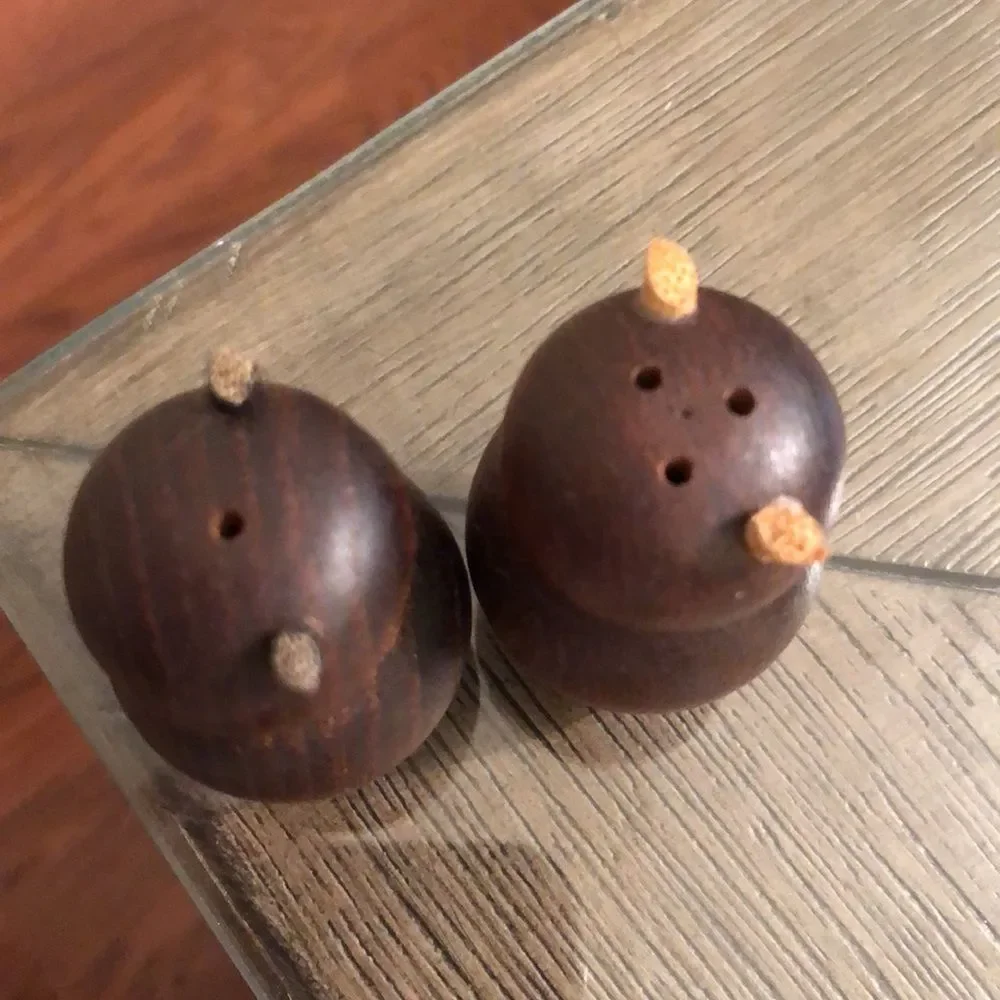 Vintage 1970’s Wooden Owl Salt & Pepper Shakers